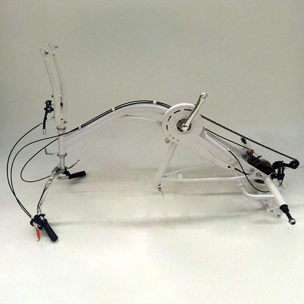 MINUS ONE Adult Tricycle Bicycle with 3 Wheels Senior Bike Cargo Bike 24" 6-Speed with Lights (White with Lights)