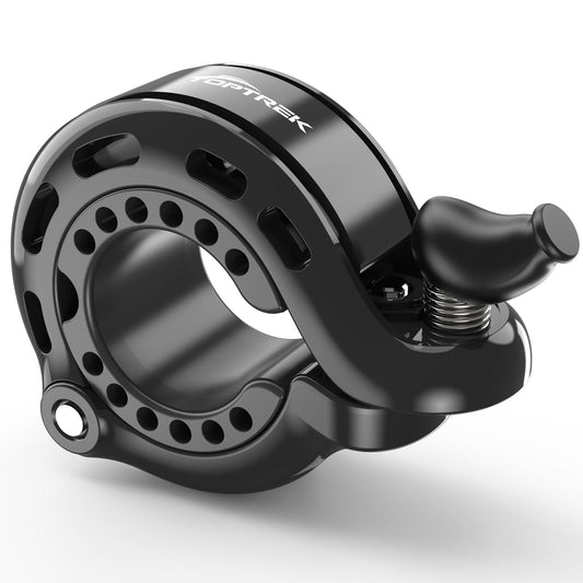 Toptrek bicycle bell for mountain bike, innovative aluminum alloy bike bell, 2024 upgrade 110dB loud bicycle bell, bell for road bike ebike MTB, 22.2-31.8mm handlebar (top0801)