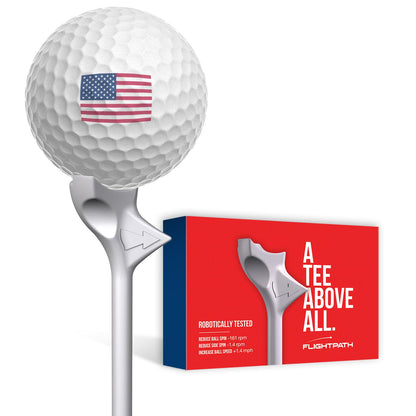 FLIGHTPATH Premium Golf Tees - Durable plastic tees designed to improve shot distance & accuracy - Robotically tested to reduce ball spin - USGA approved - Pack of 8, 2.75"