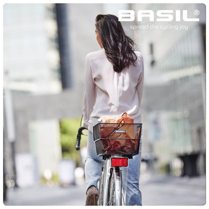 Basil bicycle basket Cento WSL, black, 42 x 30.5 x 20 cm