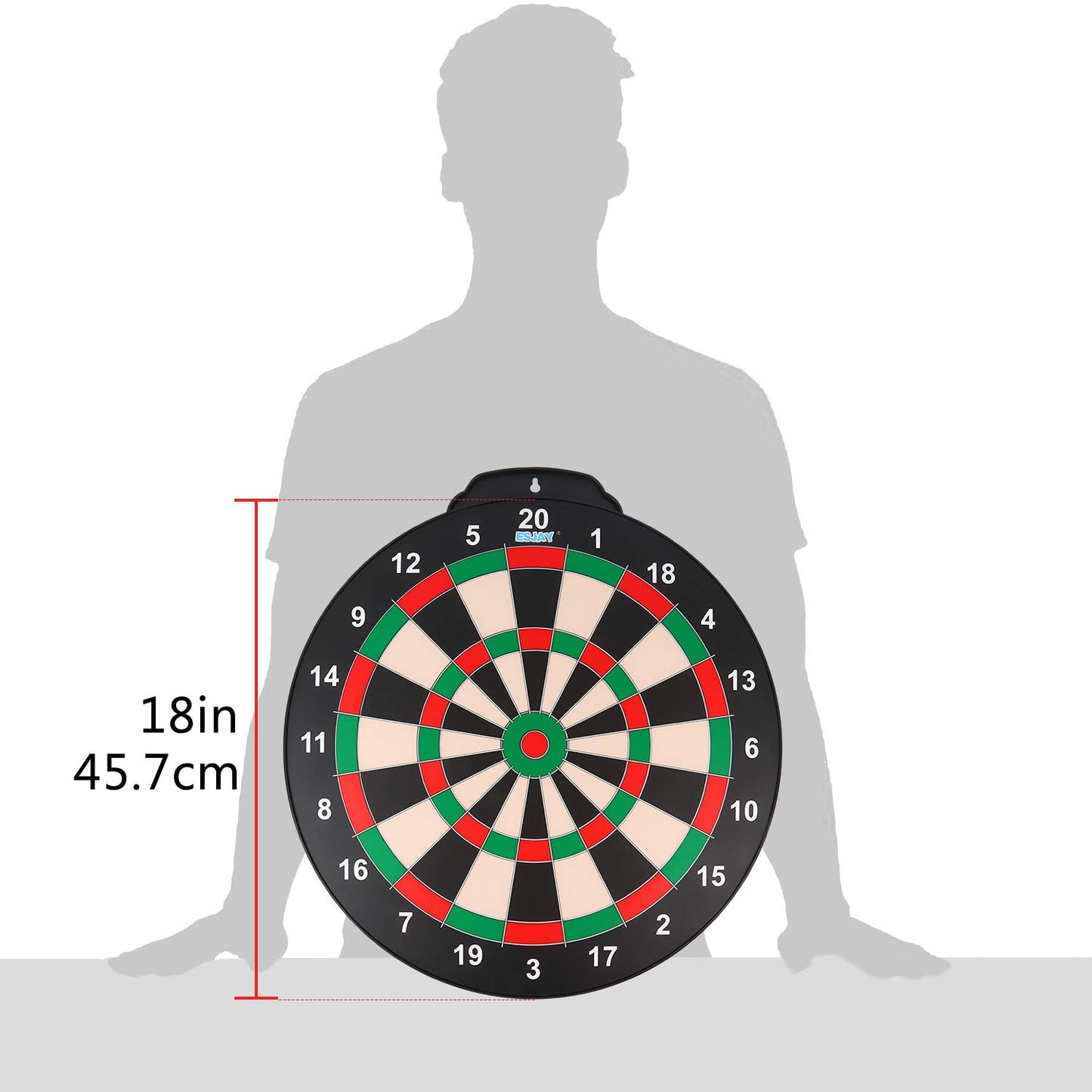 Esjay 45.7cm Magnetic Dartboard Set, safe dart game for kids ages 8+, perfect indoor & outdoor toy gift, includes 12 darts, double-sided dartboard.