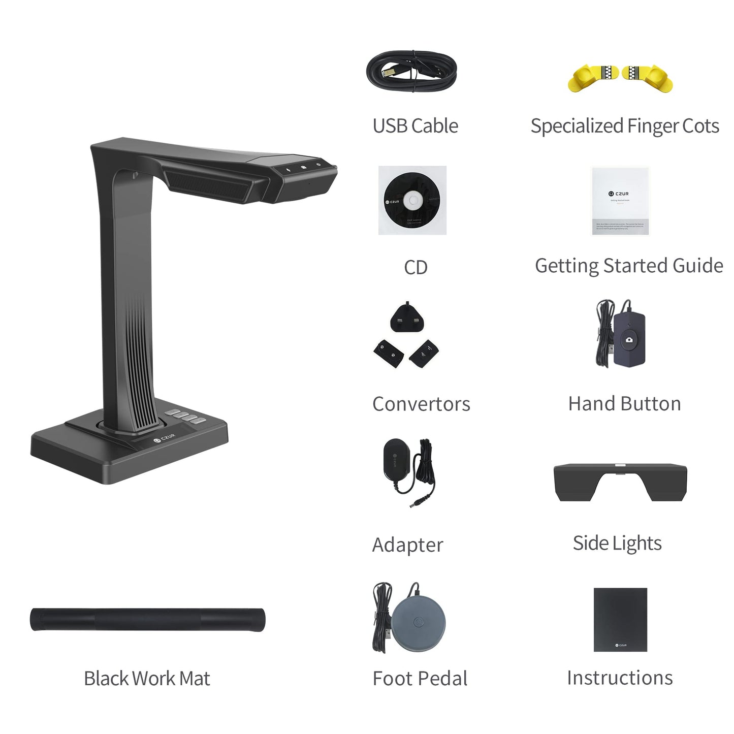 CZUR ET24 Pro Professional 24MP Book Scanner with HDMI, HD Document Scanner A3 Scanner with Laser Flattening Technology OCR Document Camera Visualizer for Windows, macOS, and Linux