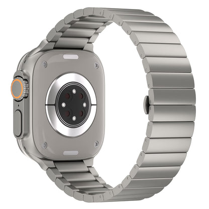 Arctic Phantom Titanium Bracelet compatible with Apple Watch Series 1, 2 49mm, Grade 2 titanium link bracelet [Sandblasted with DLC coating], [Butterfly clasp], [Ultra-lightweight] (Natural)