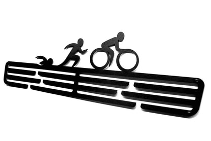 United Medals Triathlon Medal Holder for 48 medals storage - Triathlete gift - Medal Holder Hanger Display Rack - Black