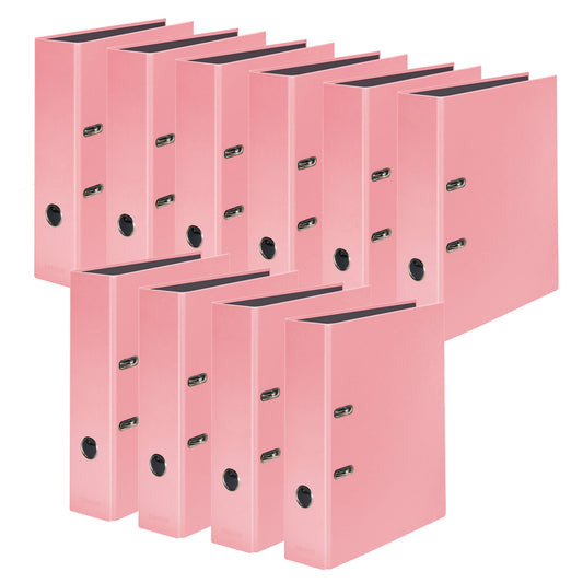 Falcon 10-pack PastelColor folders. Made in Germany. 8 cm wide DIN A4 pastel color flamingo pink ring binder file folder office folder plastic folder slot folder pattern folder