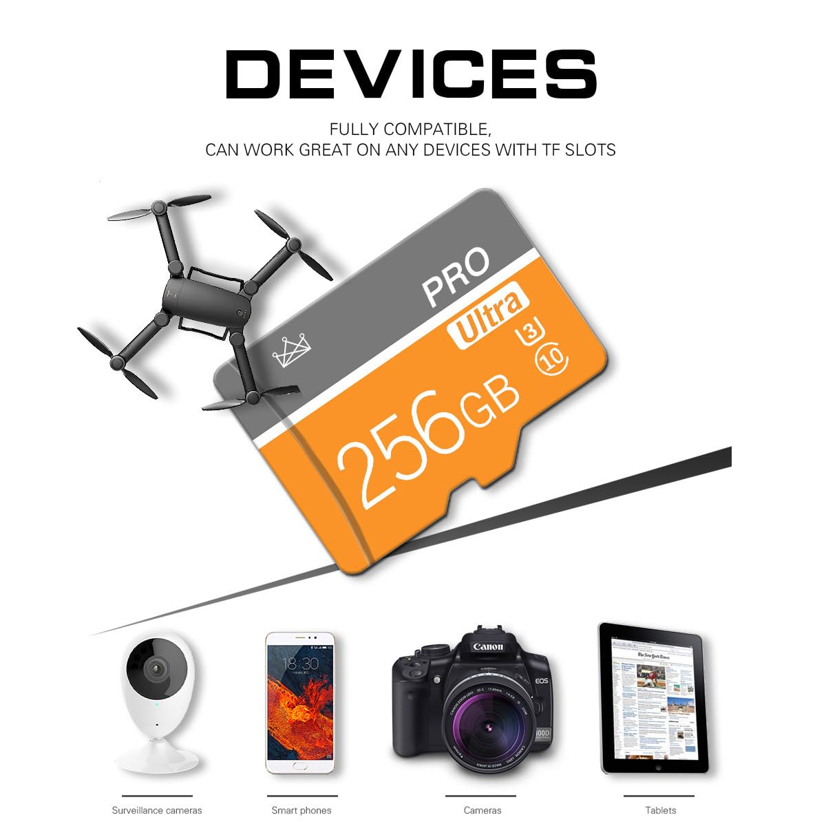 Talebasic 256GB Micro SD Card Class 10 Memory Card with SD Adapter. Fast Speed TF Card for Tablet/Phone/Camera/Car/Game Console (2 Pieces, 256GB).
