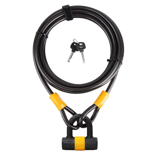 VINZ Kinabalu cable lock/loop cable ø12mm | 3 meters long | steel cable with plastic coating lock | security for bike, boat, garden furniture | 3-15m long