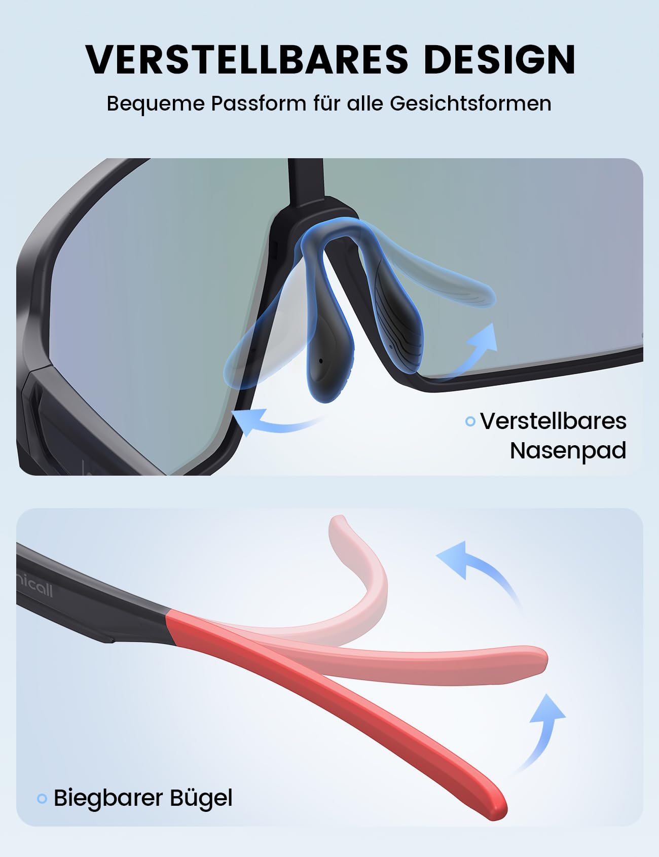 Lamicall XL Cycling Glasses for Men, Quick Glasses for Women - [29g TR-90 Ultralight] Polarized Sports Cycling Glasses with Adjustable Nose Pads & Arms, UV400 Running Sunglasses for Cycling/Running