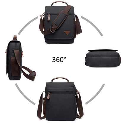 DORRISO fashion shoulder bag for men, elegant shoulder bag for 12.9 inch laptop, messenger bag for casual travel and school. Green men's shoulder bag.