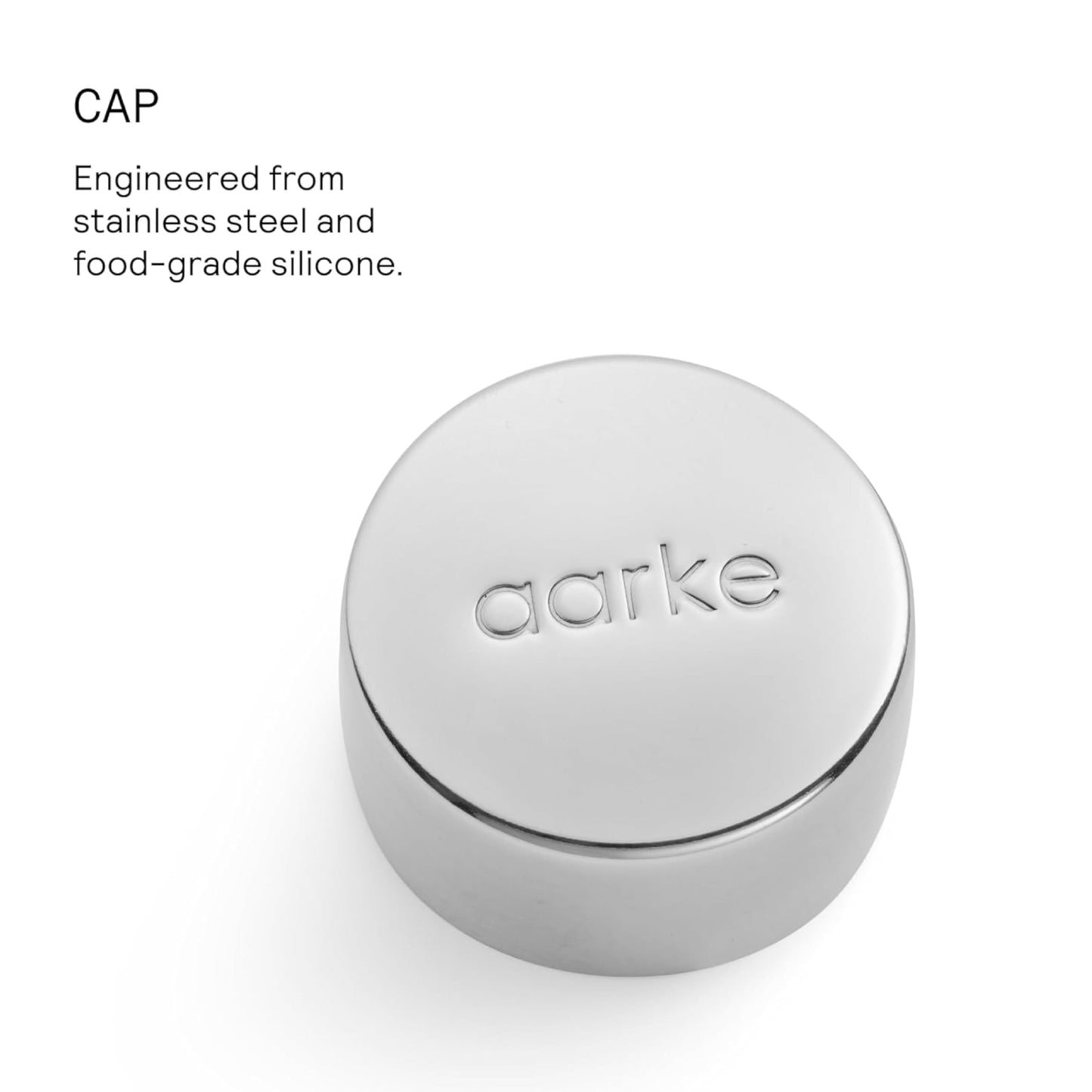 Aarke glass bottle [only compatible with Carbonator PRO] for water carbonator Carbonator Pro, dishwasher safe, with details in stainless steel.