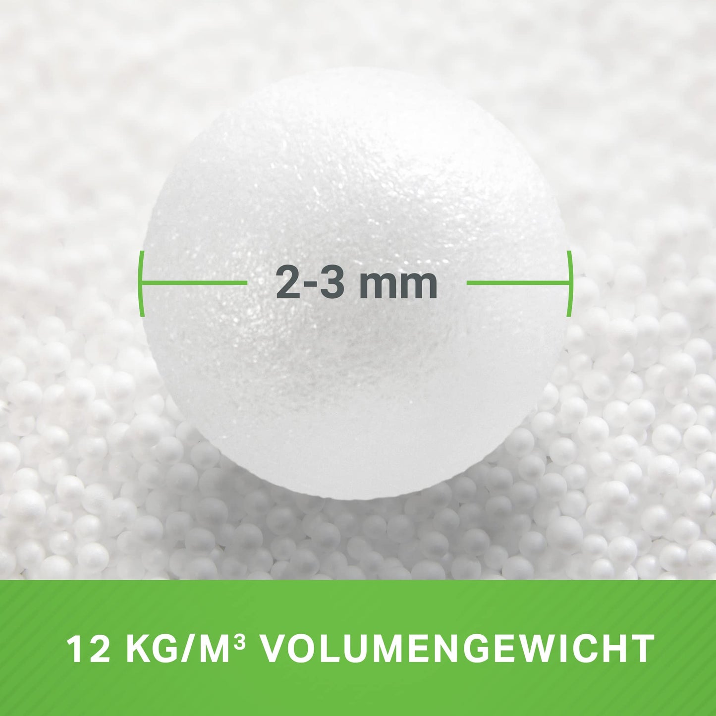 Green Bean 200 liters High-quality EPS beads from German production for bean bag filling | Styrofoam bead refill pack for cushion filling, nursing pillows, bean bags