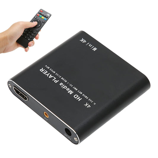 ciciglow HD Video Player, 4K, streaming media player, supports PPT, PDF, built-in 4G storage, for HD multimedia interface AV USB memory cards (4K)