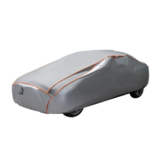 XPOtool Full Car Cover Size L 482x178x119cm Protection from hail, waterproof, paint friendly, car cover with air vents, reflectors, tension straps
