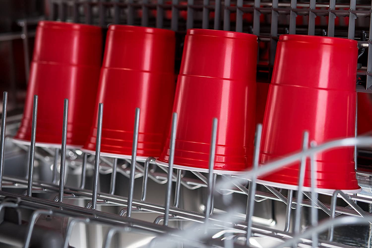 MOZOOSON 16 oz / 473ml cups, 100 pack, reusable plastic cups for camping, Christmas, birthdays, weddings, and parties.