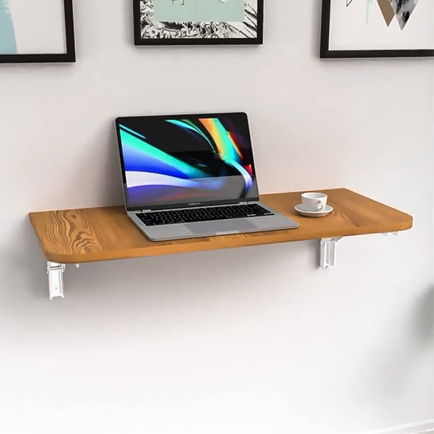 YUMORE Folding Shelf Brackets Heavy Duty 400mm White - 2 Pcs Metal Folding Brackets Wall Table Supports Folding Shelf Brackets for DIY Folding tables Benches Shelves Space-saving, Max Load 330lbs