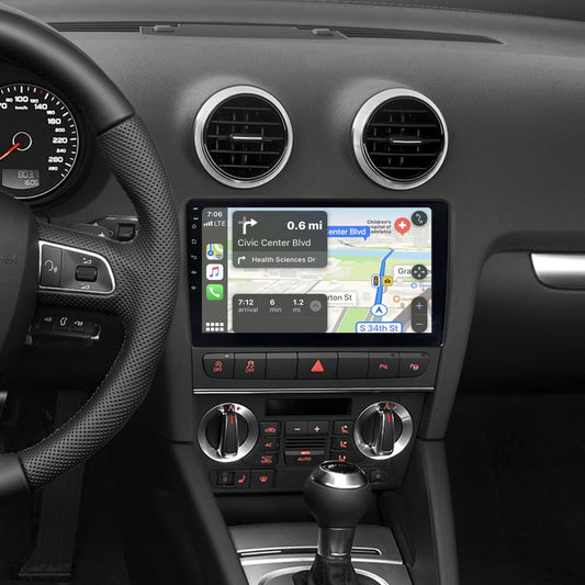 JUNHUA 9" Android 14 2GB+64GB Car Stereo for Audi A3 S3 RS3 8P7 8VS 8PA, Supports Wireless Carplay Android Auto GPS Navigation Radio Bluetooth WiFi FM RDS Bose System