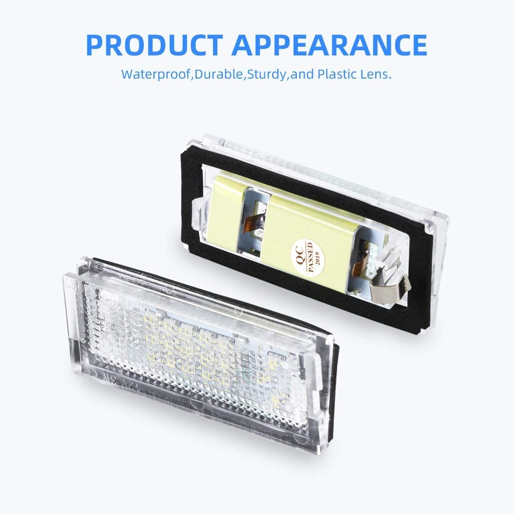 OZ-LAMP LED license plate light for BMW E46 4D Sedan 5D Touring, license plate with Canbus, number plate light, 18 * 2835 SMD, 2 pieces.
