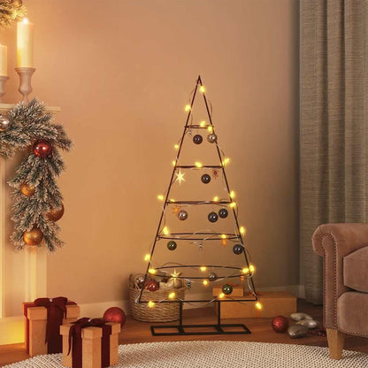 vidaXL Metal Christmas Tree for Decorations, 5-level Christmas Tree, Space-saving DIY Decoration, Christmas Ornaments Xmas Decor, Black 125cm