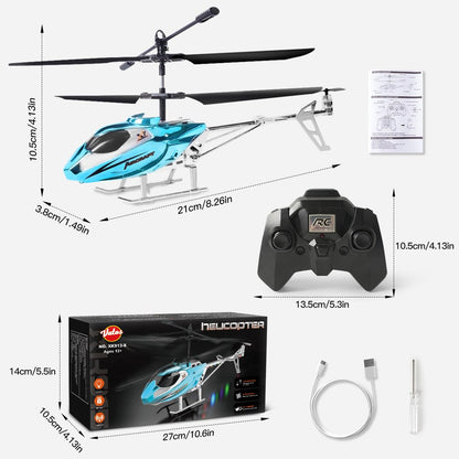 VATOS RC helicopter for boys, 2.4G remote control helicopter with LED light for kids aged 12 and up, fixed height, one-button takeoff, RC planes for boys and adults.