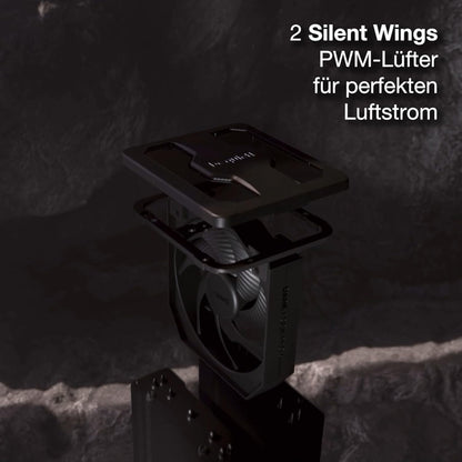 be quiet! Dark Rock Pro 5 air cooler, extremely high cooling performance, 7 high-performance heat pipes, Silent Wings 120mm PWM fan, Silent Wings 135mm PWM fan, virtually inaudible operation, Speed Switch