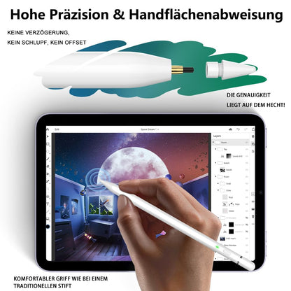 Pencil 1st generation for iPad (2018-2025): with USB-C fast charging capability & tilt sensitivity. Stylus for Nintendo DS. Compatible with iPad 6/7/8/9/10/11, Air 3/4/5/M2/M3, Mini 5~7, Pro 11"/12.9"/M4.