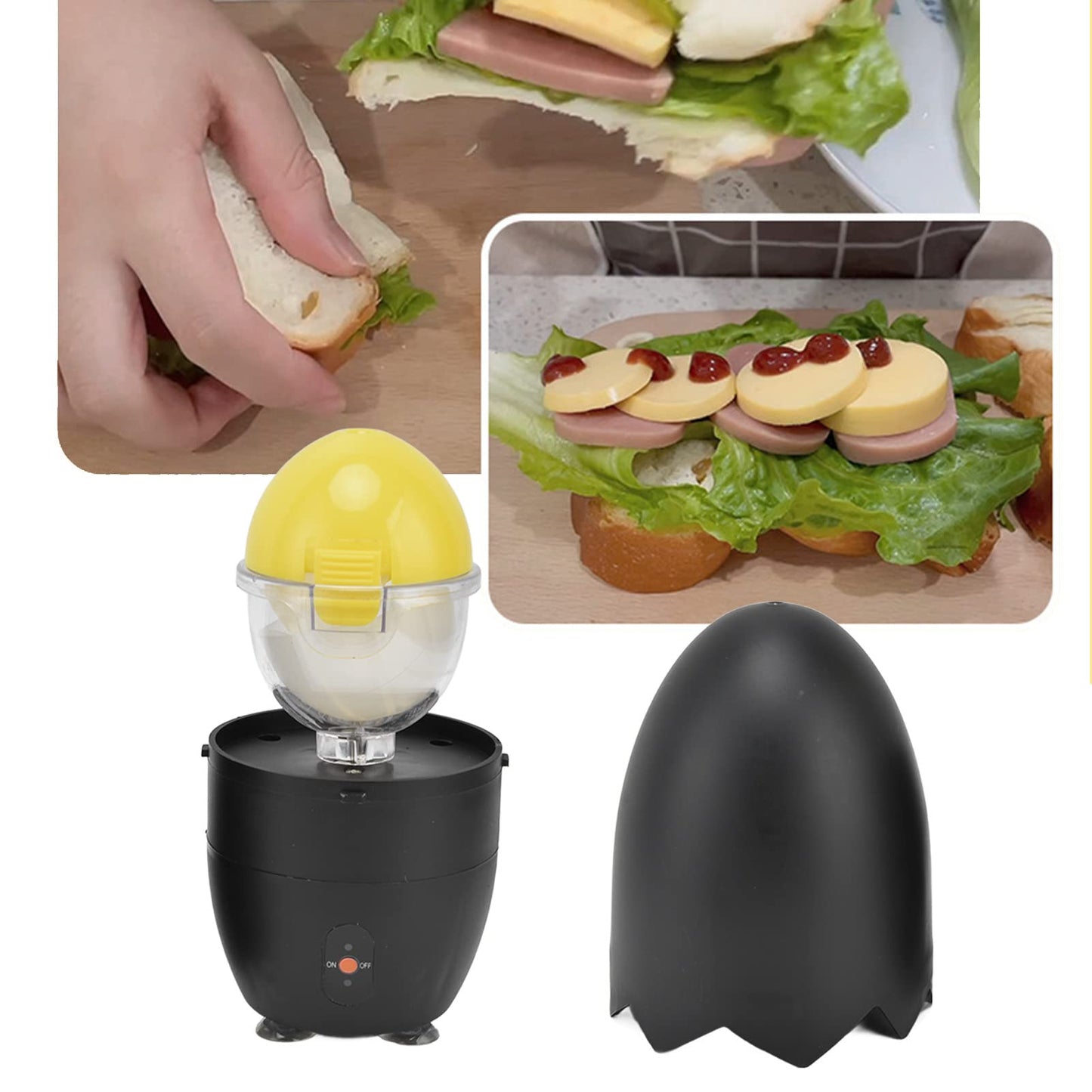 Electric Egg Scrambler, Golden Egg Shaker Whisk Egg Spinner Egg Yolk Mixer Golden Egg Maker For Kitchen Cooking Gadgets Tool, 100-240 V (EU plug)
