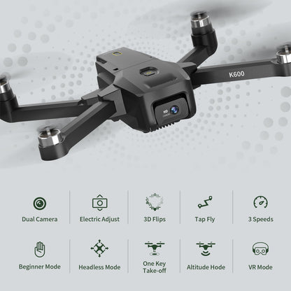 KARUISRC Drone with Camera, Professional Drone with Brushless Motor, 1080P HD Camera, 2 Cameras Drone, 5G WIFI FPV, Foldable RC Quadcopter, Altitude Hold, 2 Batteries