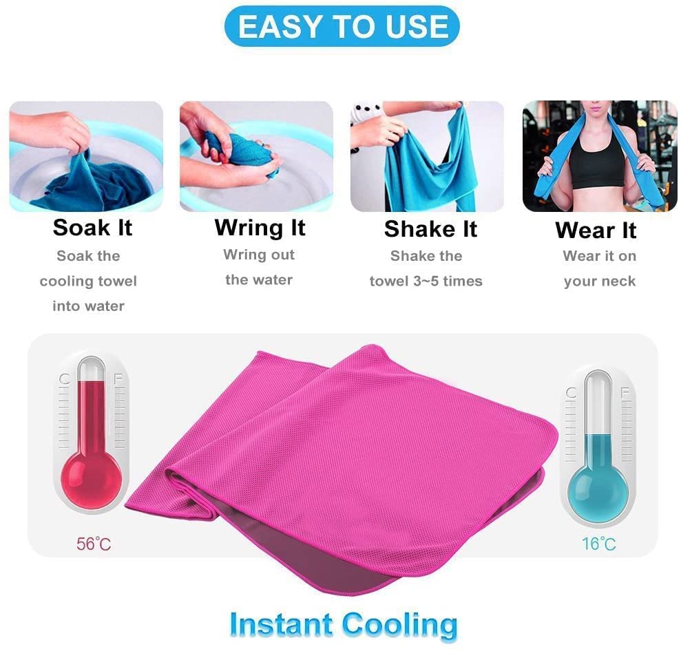Sukeen Cool Towel (120 x 30 cm), cool cold towel for neck, microfiber ice towel, sports towel, soft, breathable cool towel for yoga, golf.