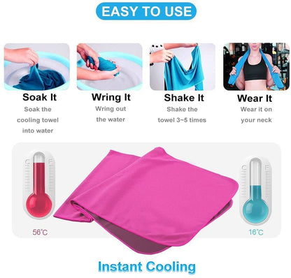 Sukeen Cool Towel (120 x 30 cm), cool cold towel for neck, microfiber ice towel, sports towel, soft, breathable cool towel for yoga, golf.