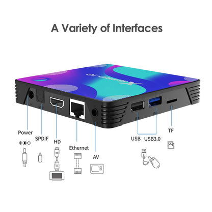 Android 11.0 TV Box, Android Box with 4GB RAM 32GB ROM RK3318 Quad-Core 64bit Cortex-A53 2.4GHz/5GHz WiFi 100M LAN Ethernet 4K UHD Bluetooth 4.0