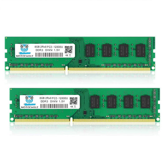 16GB DDR3 RAM (2X8GB) PC3-12800U DDR3-1600 UDIMM 2Rx8 DIMM DDR3 8GB 1600MHz SDRAM 240-Pin 1.5V CL11 Non-ECC Desktop PC Memory Kit