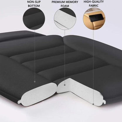 JNNJ 2 Pieces Car Seat Cushion, Soft Non-Slip Auto Seat Cushion, Car Seat Cushion Front Seats Memory Foam Pad, For Car Seat, Office Chair Wheelchair, And All Chairs (Black)