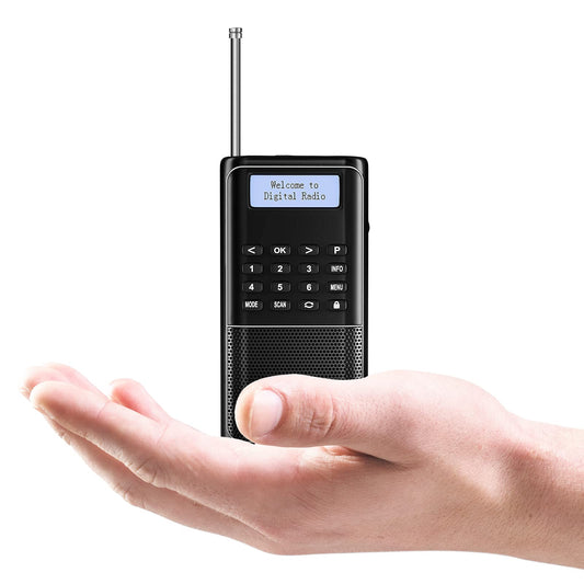 Raddy RD23 Portable DAB Radio Small DAB+ FM Digital Radio with Battery pocket radio with BT Kitchen Radio (Black)