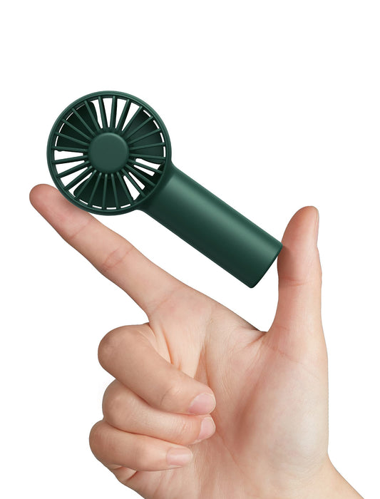 JISULIFE Mini Fan Battery Operated Handheld Fan with 2000mAh Battery or USB Powered, 3 Speeds, Rechargeable, for Home, Outdoor - Dark Green