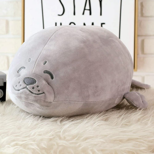 BYNYXI Chubby Blob Seal Pillow, 60cm Marine Animal Stuffed Seal Plush Toy Fat Seal Hug Pillow Cotton Blob Seal Pillow Birthday Gift for Kids Boys Girls