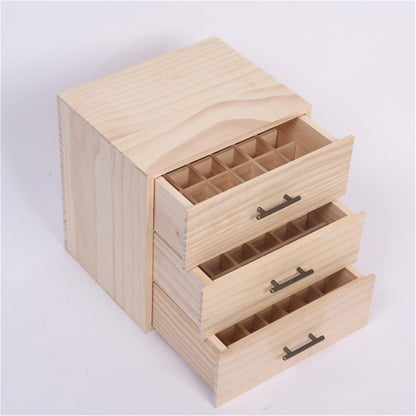 Rose Flower Bamboo Essential Oil Organizer Container Fragrance Oils Display Stand, 90 Holes Storage Boxes Air Fresheners Accessories Case for nail polish, fragrance oils, cosmetics, oil diffusers, and lipstick.
