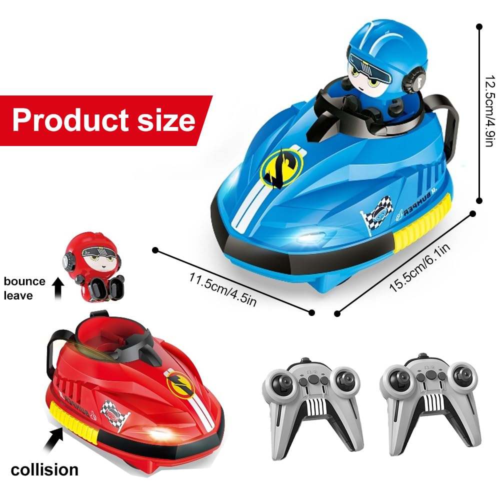 Dhqkqg Remote Control Car, 2 Pack Rc Speed Bumper Cars Toy for Two Players, Remote Control Toys with Remote, Mini RC Bumper Cars, Remote Controlled Mini Ejector Vehicles