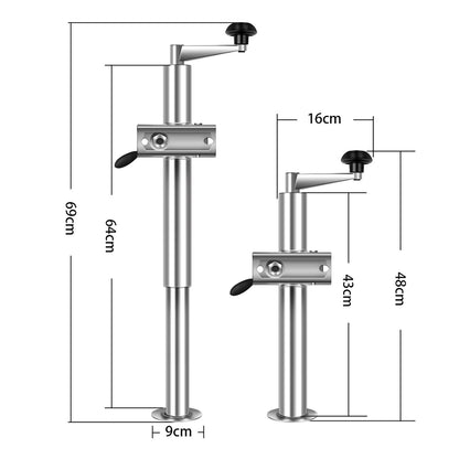 kefflum 4X trailer support, trailer jack stand including crank supports for trailer bracket and clamping bracket for car trailers, trailer supports height 480mm-690mm, 2T load capacity