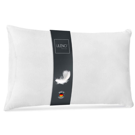 LILENO HOME feather pillow 40x80 cm [1 set] - Pillow 40 x 80 cm made of feathers as a head pillow, sleeping pillow and bed pillow perfect for allergy sufferers and children - Feather core pillow with 750 g feather filling each.
