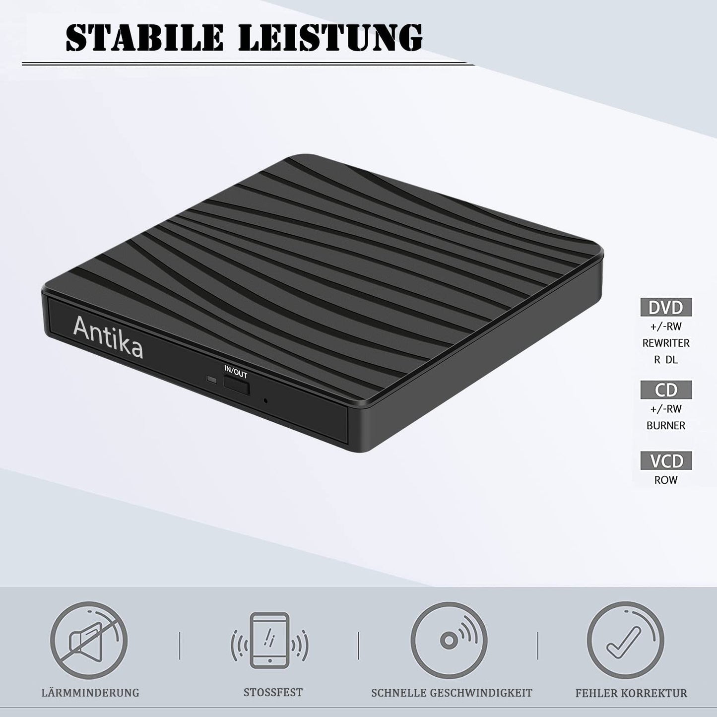 External DVD drive USB 3.0 Type-C Portable CD DVD burner Optical Drive DVD Drive DVD/CD +/-RW External CD Drive for Laptop Desktop with Win11/Win10/Win8/Apple MacPro/MacBook/OS