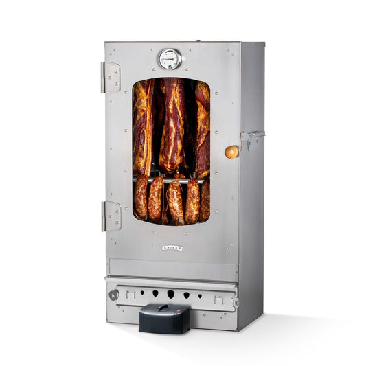 KAISER COMPANY '50' High-Quality Electric Smoker in Stainless Steel I Portable 80 cm Smoker I Perfect for Smoking I Fits up to 10kg of meat I 2000W I with Accessories I RUSTPROOF