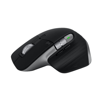 Logitech MX Master 3S for Mac - Wireless Bluetooth mouse with ultra-fast scrolling, Ergo, 8K DPI, Glass Tracking, Quiet Clicks, USB-C, Apple, iPad - Space Grey, Black