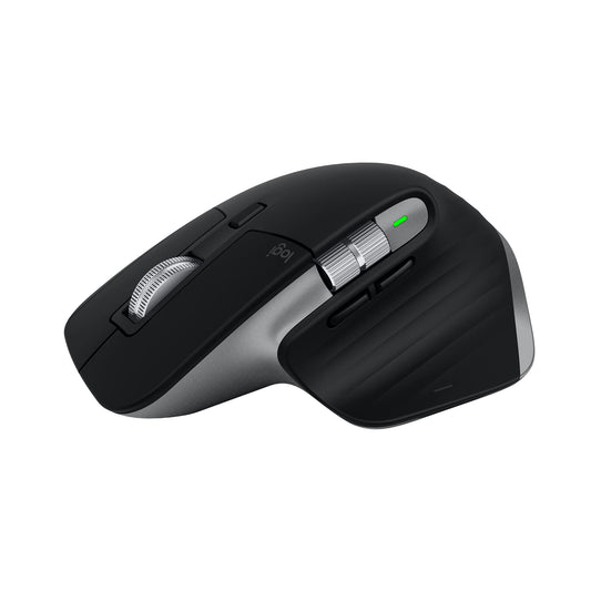 Logitech MX Master 3S for Mac - Wireless Bluetooth mouse with ultra-fast scrolling, Ergo, 8K DPI, Glass Tracking, Quiet Clicks, USB-C, Apple, iPad - Space Grey, Black