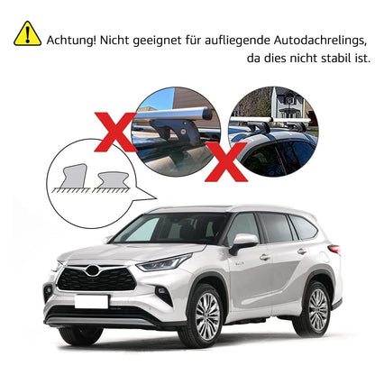 Amazon Basics Roof Rack with Cross Bars, 132 cm, for spans up to 117 cm between raised side rails with gap, 2-pack, Black/Silver
