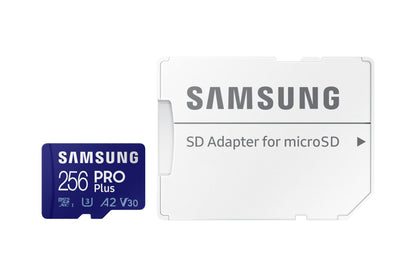 Samsung PRO Plus microSD card, 256GB, UHS-I U3, Full HD & 4K UHD, 160MB/s Read, 120MB/s Write, Memory Card for Smartphone, Drone, or Action Cam, Incl. SD Adapter, MB-MD256KA/EU