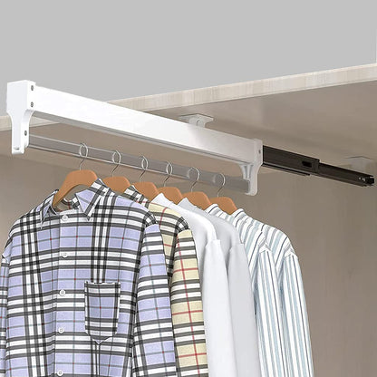 Pull-out clothes rail for pulling out the hangers Adjustable wardrobe clothes rail -500mm