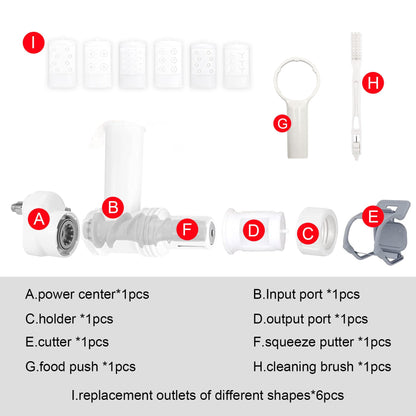 Pasta attachment for KitchenAid stand mixer, pasta roller attachment with 6 different noodle shapes, spaghetti and fettuccine for KitchenAid mixer accessory.