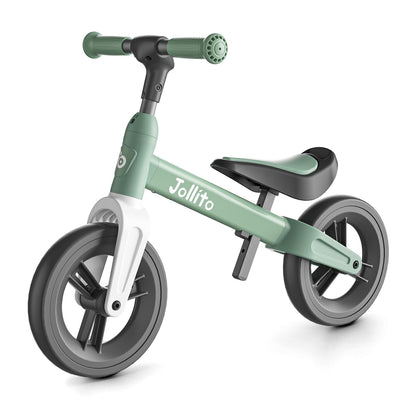 JOLLITO Baby Balance Bike, Kids Bicycle Toy for 18-48 months old girls and boys gifts, pedal-free training bike, 9 inch wheel and aluminum frame.