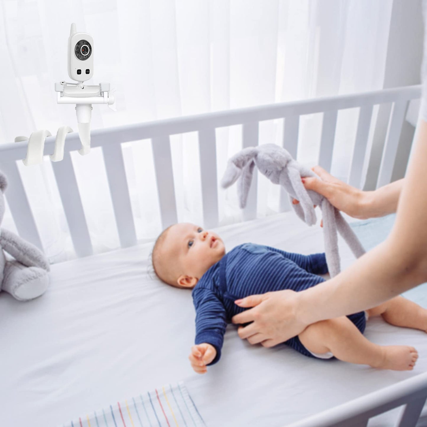 EYSAFT baby monitor mount, camera holder compatible with Philips Avent/GHB/BOIFUN/Eufy baby monitors. Smartphone holder compatible with most baby monitors.