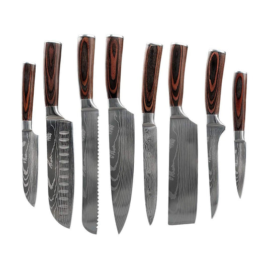 Pamura - 8-piece CULTRO knife set - High-quality & sharp blades - Durable - Long-lasting